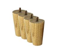 Jambes de meubles en chêne massif Ensemble de 4 pattes de table basse effilées pour armoire de télévision sur canapé ou autres mecs en bois naturel avec une hauteur en option (6 70 cm) de haute