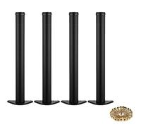 Jambes de Meubles en métal réglables Ensemble des Jambes de Table Modernes industrielles avec Conception télescopique du Support cylindrique (Argent 3 Pouces)