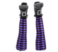 Jambes de Sorcière Halloween pour Jardin, Déco Extérieure Pourpre 1 Paire | Plastique et Tissu, Accessoire Portable, pour Buissons, Fonds Photo, Ambiance Mystérieuse