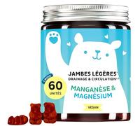 Jambes Légères Drainage & Circulation Gummies - Vitamine C, Magnésium, Manganèse & Extraits Végétaux - 60 unités (1 mois) - Sans sucres ajoutés, Vegan - Bears with Benefits