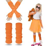 Jambiere Fluo Enfant, Jambiere Fluo Avec Mitaines Enfant Fluo Guetre Fluo Enfant Guetre Fluo Annee 80 Jambiere Fluo Fille Ambieres Guetres Femme Fluo Fille Fantaisie Robe Années (Couleur orange, 1)
