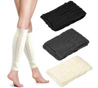 Jambières Bas Surgenoux, Doux Au Crochet En Motif Tressé Leg Warmers, Chaussettes De Bottes De Patinage Artistique De Ballet, Pour Les Filles d’Hiver, Tenue Des Années 80-90, Accessoires d’Hiver.