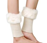 Jambières chaudes kawaii vêtements en fourrure synthétique pour femmes automne et hiver courtes en laine tournée chaussettes chaudes bottes couverture laine tricot protection jambes fausse jambe,