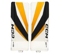 Jambières de gardien de but CCM Axis F9 Black/Yellow Intermediate 32 + 1 pouce