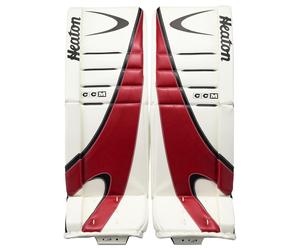 Jambières de gardien de but CCM Eflex 7.9 HEATON White/Black/Red Intermediate 30 + 1 pouce