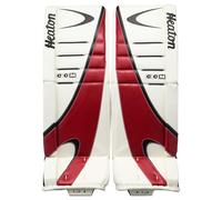 Jambières de gardien de but CCM Eflex 7.9 HEATON White/Black/Red Senior 34 + 1 pouce