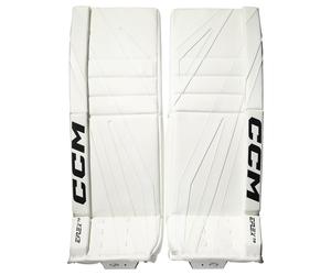 Jambières de gardien de but CCM Eflex 7.9 White Senior 34 + 2 pouces