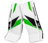 Jambières de gardien de but Warrior Ritual G7 White/Black/Green Youth 22 + 0,5 pouces
