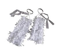 Jambières en dentelle pour femme avec boucle de jambe sous-cultures chaussettes longues bouffantes chevilles chaussettes en maille évasée manches évasées manches évasées, Gris et violet., taille