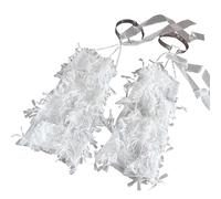 Jambières en dentelle pour femme avec boucle de jambe sous-cultures chaussettes longues bouffantes chevilles chaussettes en maille évasée manches évasées manches évasées, blanc, taille unique