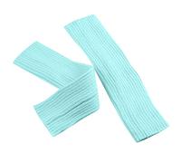 Jambières épaisses thermiques tricotées au crochet pour femme - Chaussettes chaudes en laine pour femme - Couleur unie - Pour adulte - Chaussettes tricotées - Couleur unie - Jambières cirées, bleu,