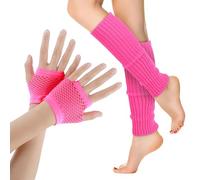 Jambières et gants fluo - Accessoires 80's femme - Vêtements extensibles - Yoga - Fêtes et sports