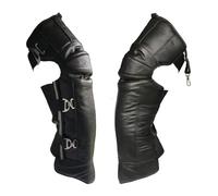 Jambières/Genouillères/Genouillères Thermiques en Laine avec Sangles Élastiques Réglables (Version Allongée en Cuir De Vache)