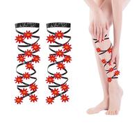 Jambières Papillon,Jarretière Pour Cuisse Élastique Sexy Avec Fleurs Et Bretelles - Accessoires Élastiques pour Costumes Tenue Gothique Halloween Cosplay Voyage Anniversaire
