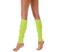 Jambières pour Femmes années 80 et 90, Chaussettes côtelées néon, Accessoires élégants, Manches tricotées en Laine Fluorescente colorée Opaque Taille Haute