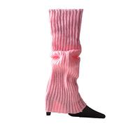 Jambières pour femmes et filles des années 80 côtelées longues en tricot côtelé pour fête rétro costume ballet danse sport chaussettes côtelées sans pieds, F, taille unique