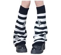 Jambières Style Lolita Japonais Gothique - Chaussettes Longues Tricotées pour Mollets, Genoux et Chevilles en Hiver - Style Unique(White, One Size)