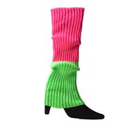Jambières tendance pour femmes adultes et juniors des années 80 - Chaussettes longues en tricot côtelé pour fête, automne, hiver, sports décontractés, sans pieds, I, taille unique