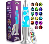 Jambo 17-Color Changing LED Motion Lamp with Remote, 16" LED Light for Kids Teens and Adults, Night Light Nightlight, Magma Lamp, Home Decor, Relaxing Light for Bedroom Living Room (Silver Base)