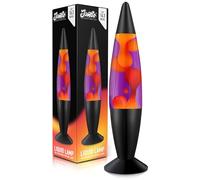 Jambo Lampe 16'' - Violet avec Cire Jaune/Orange, Lampe à Liquide Relaxante pour Salon Bureau Chambre, Adultes Ados Enfants, Lumière Magma, Veilleuse, Décoration Maison