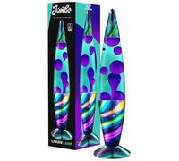 Jambo Lampe à mouvement liquide 16" - Bleu sarcelle avec cire violette - Neon Twilight, lumière relaxante décorative, veilleuse pour salon, bureau, chambre - Pour adultes, ados et enfants