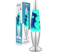 Jambo Lampe à mouvement liquide 16" - Bleue avec cire jaune/verte - Lumière relaxante, lampe décorative pour salon, bureau ou chambre, veilleuse pour adultes, ados et enfants
