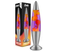 Jambo Lampe à mouvement liquide 16" - Pourpre avec cire jaune/orange - Lumière relaxante, lampe décorative pour salon, bureau ou chambre, veilleuse pour adultes, ados et enfants