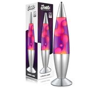 Jambo Lampe à mouvement liquide 16" - Pourpre avec cire rose - Lumière relaxante, lampe décorative pour salon, bureau ou chambre, veilleuse pour adultes, ados et enfants