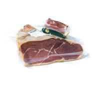 Jambon cru désossé. Jambon cru Serrano. Jambon serrano désossé emballé sous vide. Jambon désossé avec support à jambon. Jambon Serrano de 900 grs. 15-18 mois de maturation. Jambons désossés.