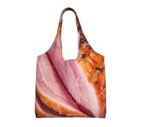 Jambon,Sacs fourre-tout réutilisables, sacs d'épicerie, sac à bandoulière en toile de grande capacité