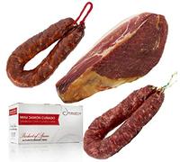 Jambon Serrano Cru Désossé 1 KG (Jamon Serrano) + Chorizo Serrano 200 gr + Saucisson (Salchichón) Serrano 200 gr - Jamonprive