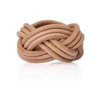 Jambor Bague de Foulard pour Scouts. Nœud Gilwell. Coulant pour Scouts et Guides. (4 Boucles, Naturel, M)