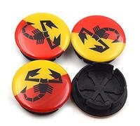 JAMCHE 4 pièces Auto Cache Moyeux pour Abarth 50mm Cache Moyeu Aluminium+ABS Cache de Roue Centrale Accessoires de Voiture,11