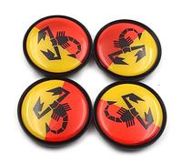 JAMCHE 4 pièces Auto Cache Moyeux pour Abarth 63mm Cache Moyeu Aluminium+ABS Cache de Roue Centrale Accessoires de Voiture