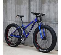 JAMCHE VTT 26 pouces, Vélo de Trail pour Adulte à Pneus Gras, Vélo de Montagne 27 vitesses, Cadre en Acier à Haute Teneur en Carbone avec Suspension Complète et Double Frein à Disque, Roues de 4,0