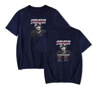 Jame Arthur Bitter Sweet Love 2024 T-Shirt Manches Courtes Unisexe À Courtes Respirant, Été Décontracté Polyesterd,Bleu,XL