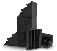 JAMELO 8-Pack Bass Traps Acoustic Foam Corner 8''x8''x12'' Black Bass Traps Coin Studio Mousse Pièges à basses haute densité et ignifuges Panneaux acoustiques Traitements acoustiques