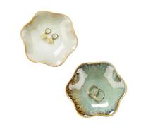 JAMEND CLXP Lot de 2 porte-bagues, petit bol à clés, plateau à bijoux en céramique pour collier, boucles d'oreilles pour maman, amie, sœur, tous les bijoux ne sont pas inclus. Vert clair + vert