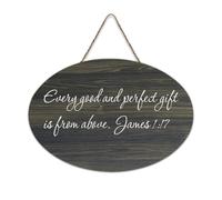 James 1:17 Every Good Is From Above Plaque murale imprimée en bois rustique avec citations positives Poster moderne Décoration d'intérieur Cadeau 15,2 x 25,4 cm