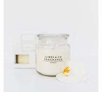 James & Co No.1 Blanc (fleurs sauvages, coton et lilas) Grande bougie naturelle parfumée en pot de 400 g jusqu'à 60 heures de combustion