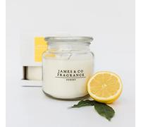 James & Co No.8 Citron (citron et bergamote) Grande bougie naturelle parfumée en pot de 400 g jusqu'à 60 heures de combustion