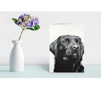James Coates Carte de vœux avec labrador noir avec peinture d'un laboratoire noir Format A5 Intérieur vierge