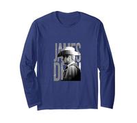 James Dean_001 Manche Longue, Unisexe pour Adultes, Bleu Marine, L