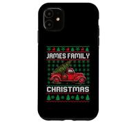 James Family Ugly Christmas Sweater Red Truck Funny Xmas Coque pour iPhone 11