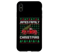 James Family Ugly Christmas Sweater Red Truck Funny Xmas Coque pour iPhone XS Max