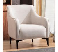 James fauteuil en tissu blanc cassé