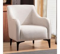 James - Fauteuil En Tissu Blanc Cassé Blanc