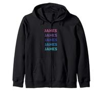 James Funny Retro Name Graphic Style Classique Sweat à Capuche