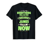 James is Here Now Nom personnalisé James T-Shirt Graphique avec Valeur