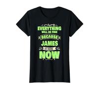 James is Here Now Nom personnalisé James T-Shirt Graphique avec Valeur